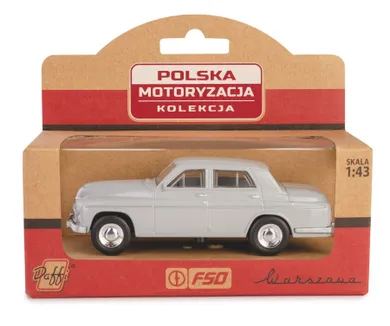 Daffi, Kolekcja Polskiej Motoryzacji, Warszawa 223, pojazd, model metalowy, 1:43, popielaty