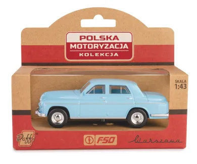 Daffi, Kolekcja Polskiej Motoryzacji, Warszawa 223, pojazd, model metalowy, niebieski, 1:43