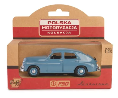 Daffi, Kolekcja Polskiej Motoryzacji, Warszawa M20, pojazd, model metalowy, niebieski, 1:43