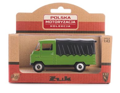 Daffi, Kolekcja Polskiej Motoryzacji, Żuk, pojazd, model metalowy, 1:43, zielony