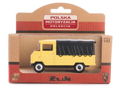 Daffi, Kolekcja Polskiej Motoryzacji, Żuk, pojazd, model metalowy, żółty, 1:43