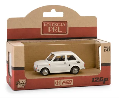 Daffi, Kolekcja PRL, Fiat 126p, pojazd, model metalowy, 1:43, biały