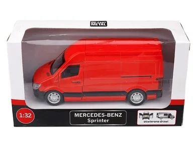 Daffi, Mercedes-Benz Sprinter, pojazd, model metalowy, czerwony