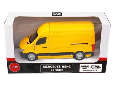 Daffi, Mercedes-Benz Sprinter, pojazd, model metalowy, żółty