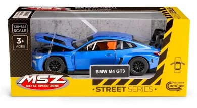 Daffi, MSZ, BMW M4 GT3, pojazd, model metalowy, niebieski, 1:32