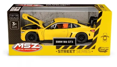 Daffi, MSZ, BMW M4 GT3, pojazd, model metalowy, żółty, 1:32