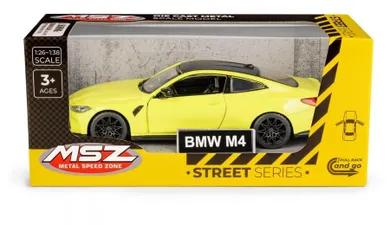 Daffi, MSZ, BMW M4, pojazd, model metalowy, żółty, 1:32