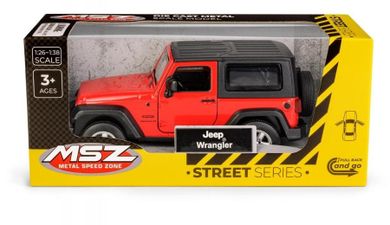 Daffi, MSZ, Jeep Wrangler, pojazd, model metalowy, czerwony, 1:32