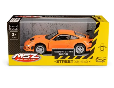 Daffi, MSZ, Porsche 911 GT3 RSR, pojazd, model metalowy, pomarańczowy, 1:32