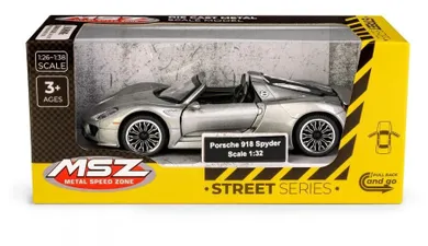 Daffi, MSZ, Porsche 918 Spyder, pojazd, model metalowy, szary, 1:32