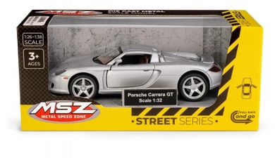 Daffi, MSZ, Porsche Carrera GT, pojazd, model metalowy, srebrny, 1:32