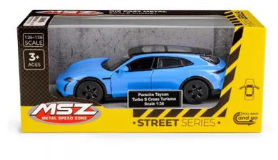 Daffi, MSZ, Porsche Taycan Turbo S Cross Turismo, pojazd, model metalowy, niebieski, 1:36