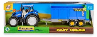 Daffi, New Holland T5, traktor z rozrzutnikiem obornika, 1:32