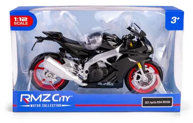 Daffi, RMZ City, Aprilia RSV4 RR 2020, motocykl, model metalowy, czarny, 1:12