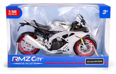 Daffi, RMZ City, Aprilia RSV4 RR 2020, motocykl, model metalowy, srebrny, 1:12
