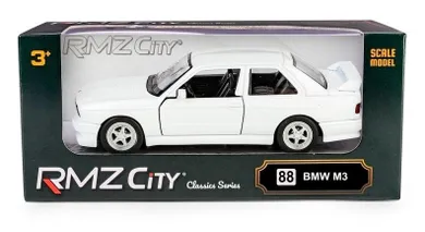 Daffi, RMZ City, BMW M3 E30, pojazd, model metalowy, biały, 1:32