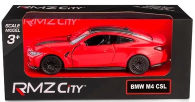Daffi, RMZ City, BMW M4 CSL 2023, pojazd, model metalowy, matowy czerwony, 1:32