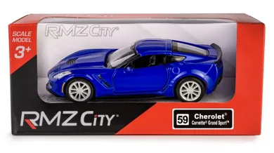 Daffi, RMZ City, Chevrolet Corvette Grand Sport, pojazd, model metalowy, niebieski, 1:32