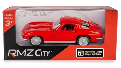Daffi, RMZ City, Chevrolet Corvette Stingray 1963, pojazd, model metalowy, czerwony, 1:32