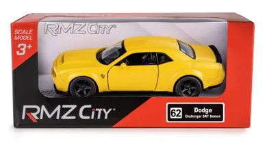 Daffi, RMZ City, Dodge Challenger SRT Demon, 2018, pojazd, model metalowy, żółty, 1:32