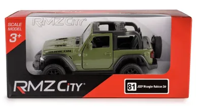 Daffi, RMZ City, Jeep Wrangler Rubicon 2021, Convertible, pojazd, model metalowy, zielony, 1:35