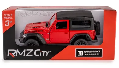Daffi, RMZ City, Jeep Wrangler Rubicon 2021 Soft Top, pojazd, model metalowy, czerwony, 1:32