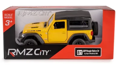 Daffi, RMZ City, Jeep Wrangler Rubicon 2021 Soft Top, pojazd, model metalowy, żółty