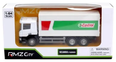 Daffi, RMZ City, Scania, Kontener Castrol, pojazd, model metalowy, 1:64