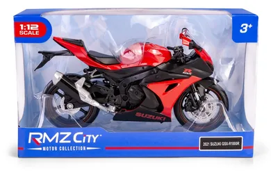 Daffi, RMZ City, Suzuki GSX R1000R Regular, pojazd, model metalowy, czerwony, 1:12