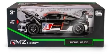 Daffi, RMZ Hobby, Audi R8 LMS 2015 #1, pojazd, interaktywny model metalowy, czarny, 1:32