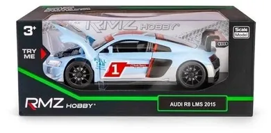 Daffi, RMZ Hobby, Audi R8 LMS 2015 #1, pojazd, interaktywny model metalowy, niebieski, 1:32