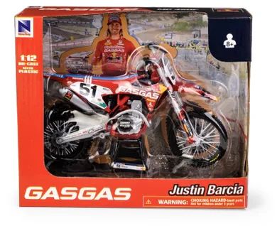 Daffi, Troylee Designs Red Bull Gasgas MC450F 2020 Factory Racing Team Bike Rider: Justin Barcia No.51, motocykl, model metalowy, 1:12