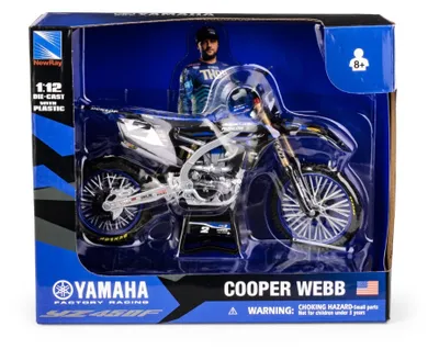 Daffi, Yamaha YZ450F Star Racing Team Bike 2022 Rider: Cooper Webb No.2, motocykl, model metalowy, 1:12