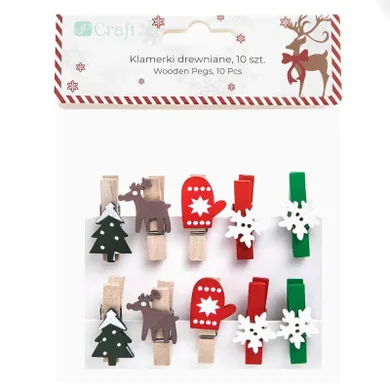 Dalprint, klamerki drewniane, boże narodzenie, 10 szt.