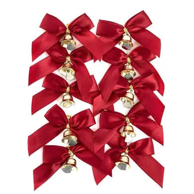 Dalprint, kokardki z dzwoneczkami czerwone, 10 szt.