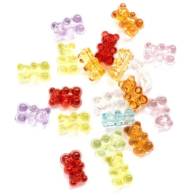 Dalprint, koraliki akrylowe, Misie, 12 mm, 20 szt.