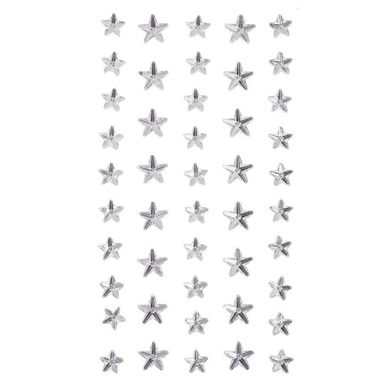 Dalprint, kryształki samoprzylepne, gwiazdki, srebrne 46 szt.