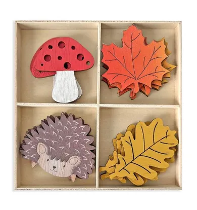 Dalprint, kształty z drewna, jesień, 7 cm, 16 szt.