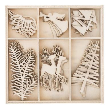 Dalprint, kształty z drewna, święta, 4, 30 szt.