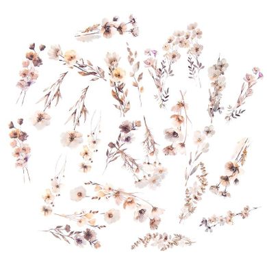 Dalprint, naklejki pet kwiaty beige mist, 30 szt.
