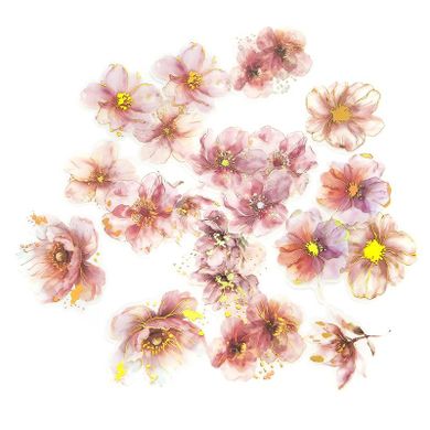 Dalprint, naklejki pet kwiaty pink blush, 20 szt.