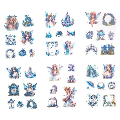 Dalprint, naklejki połyskujące PET, Wróżki blue stardust