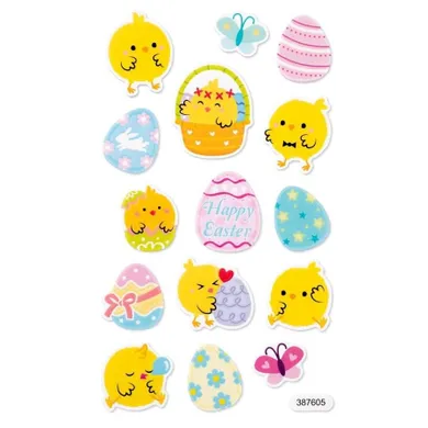 Dalprint, naklejki z pianki, świecące w ciemności, kurczaczki