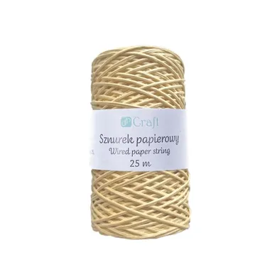 Dalprint, sznurek papierowy z drucikiem, 25m kraft