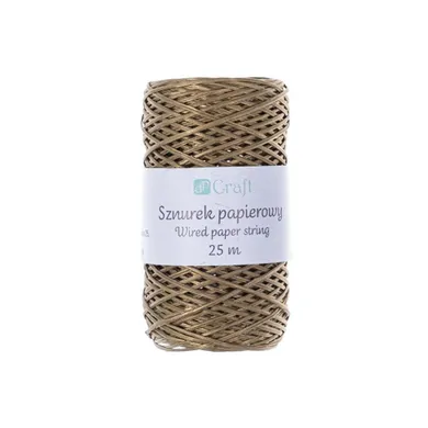 Dalprint, sznurek papierowy z drucikiem, 25m złoty