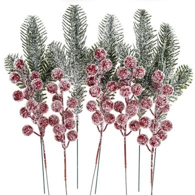 Dalprint, szronione gałązki dekoracyjne z owocami, 26 cm, 10 szt.