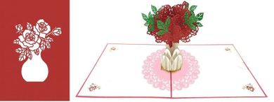 DaVinci, karnet z kopertą Pop-Up, 12-18 cm, Róże