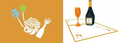 DaVinci, karnet z kopertą Pop-Up, 12-18 cm, Szampan