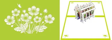 DaVinci, karnet z kopertą Pop-Up, 12-18 cm, Szklarnia z kwiat