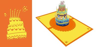 DaVinci, karnet z kopertą Pop-Up, 12-18 cm, Tort